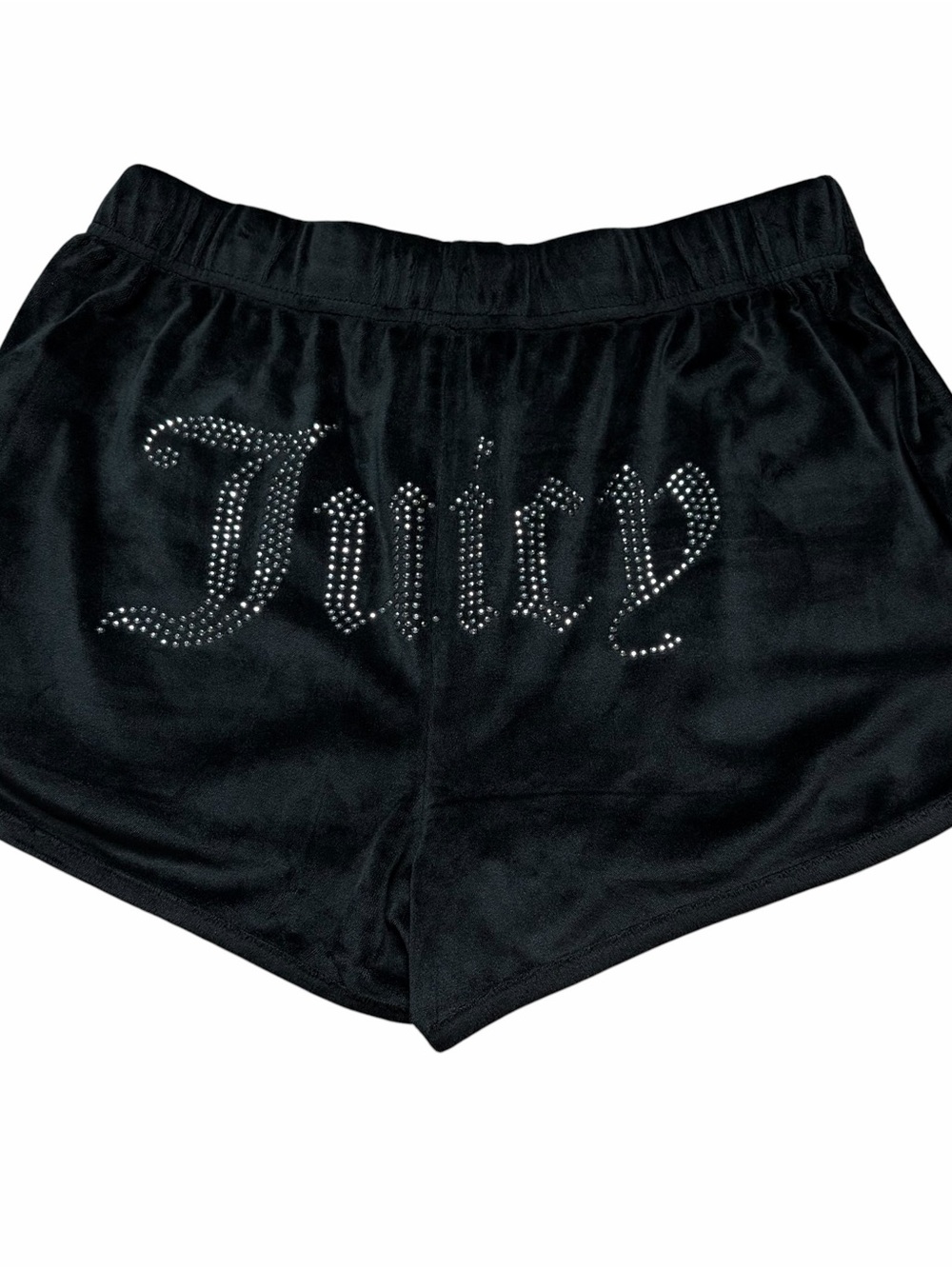 Juicy Couture Black Velvet Shorts Size M Coquette Preppy Cute